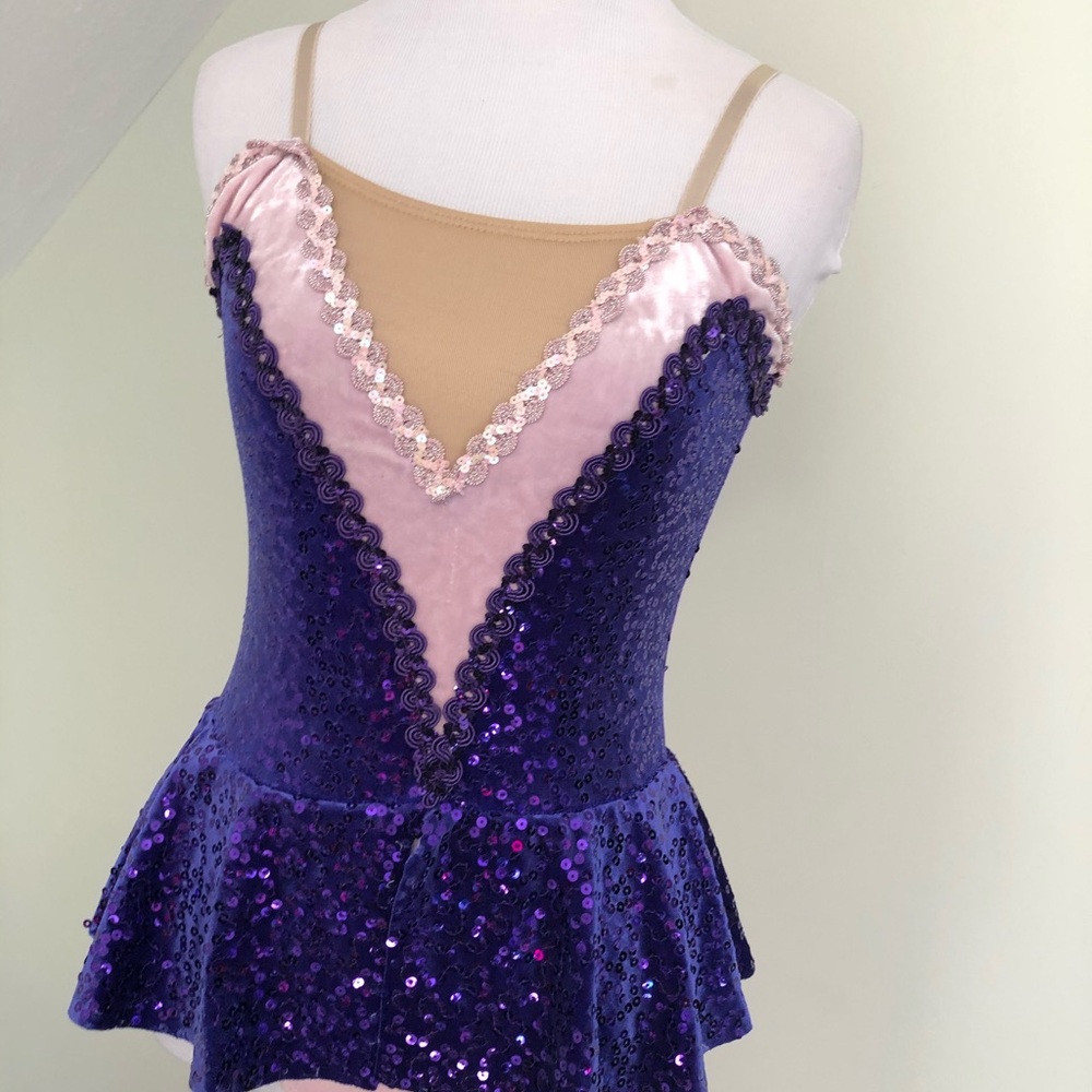 Purple Sequin Large child leotard Dansco